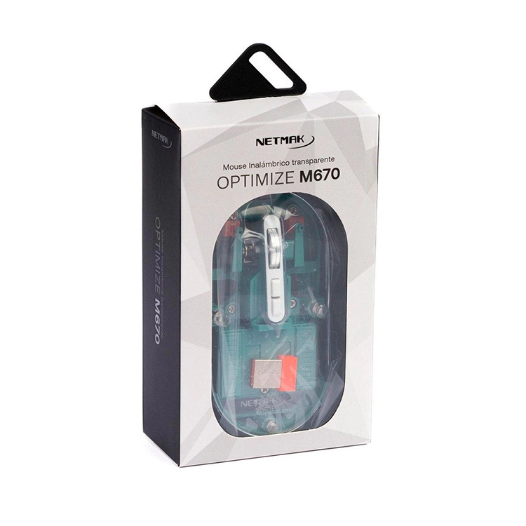Mouse Netmak Optimize M670 Inalambrico Transparente Verde 2.4GHZ BT 5.0 Art.NM-M670-G.